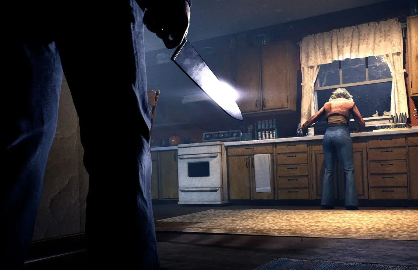 Michael approaching a resident in a kitchen scene for trophy planning